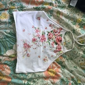 Floral halter crop top